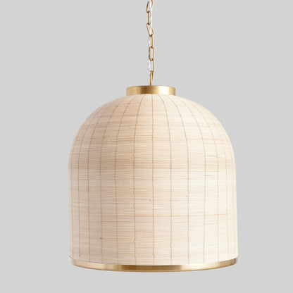 Whitewashed rattan dome pendant with brass detail 18 inch - stylish home accent (Image5).