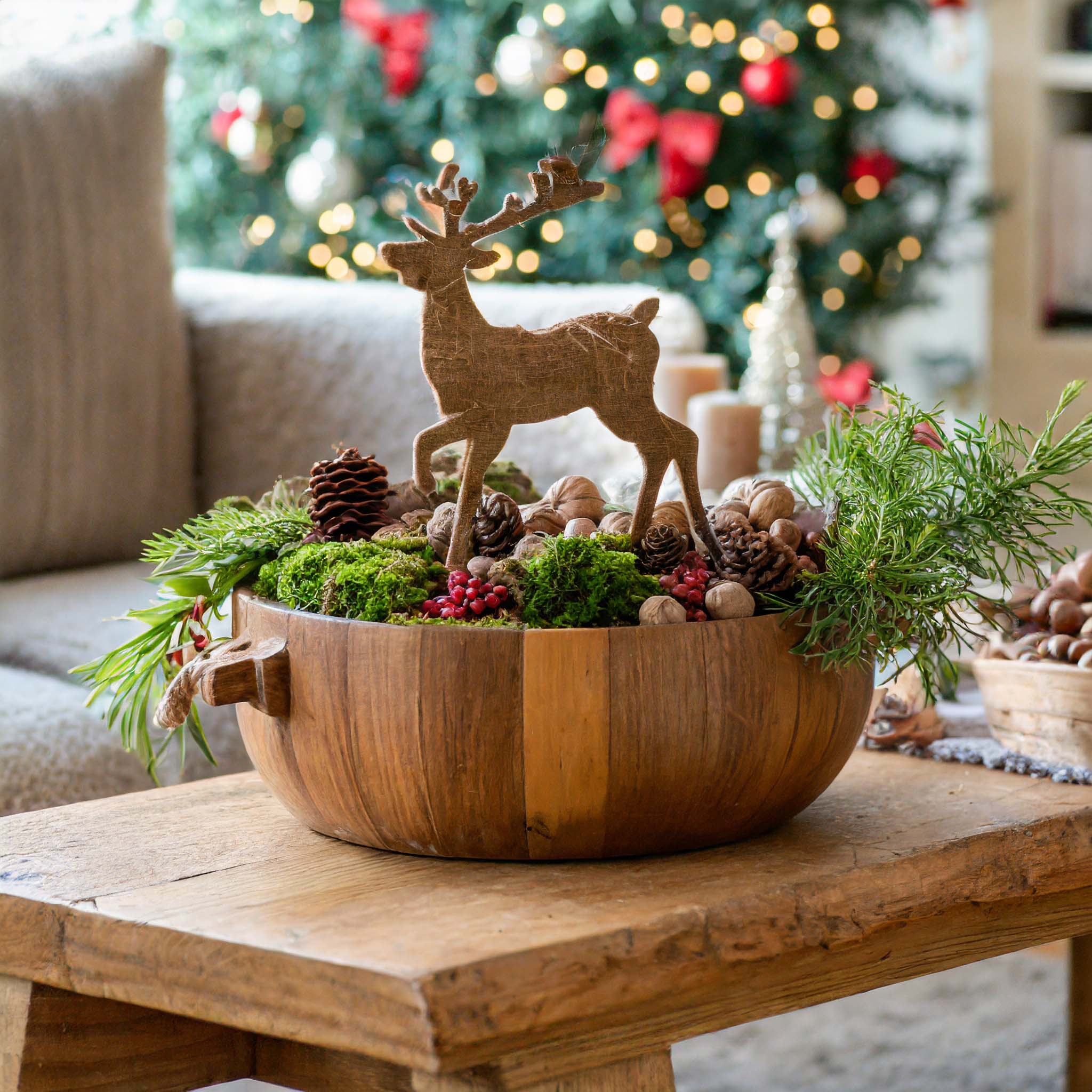 Reindeer Merry Christmas - Cedar Ornament Reindeer Merry Christmas - Cedar Ornament