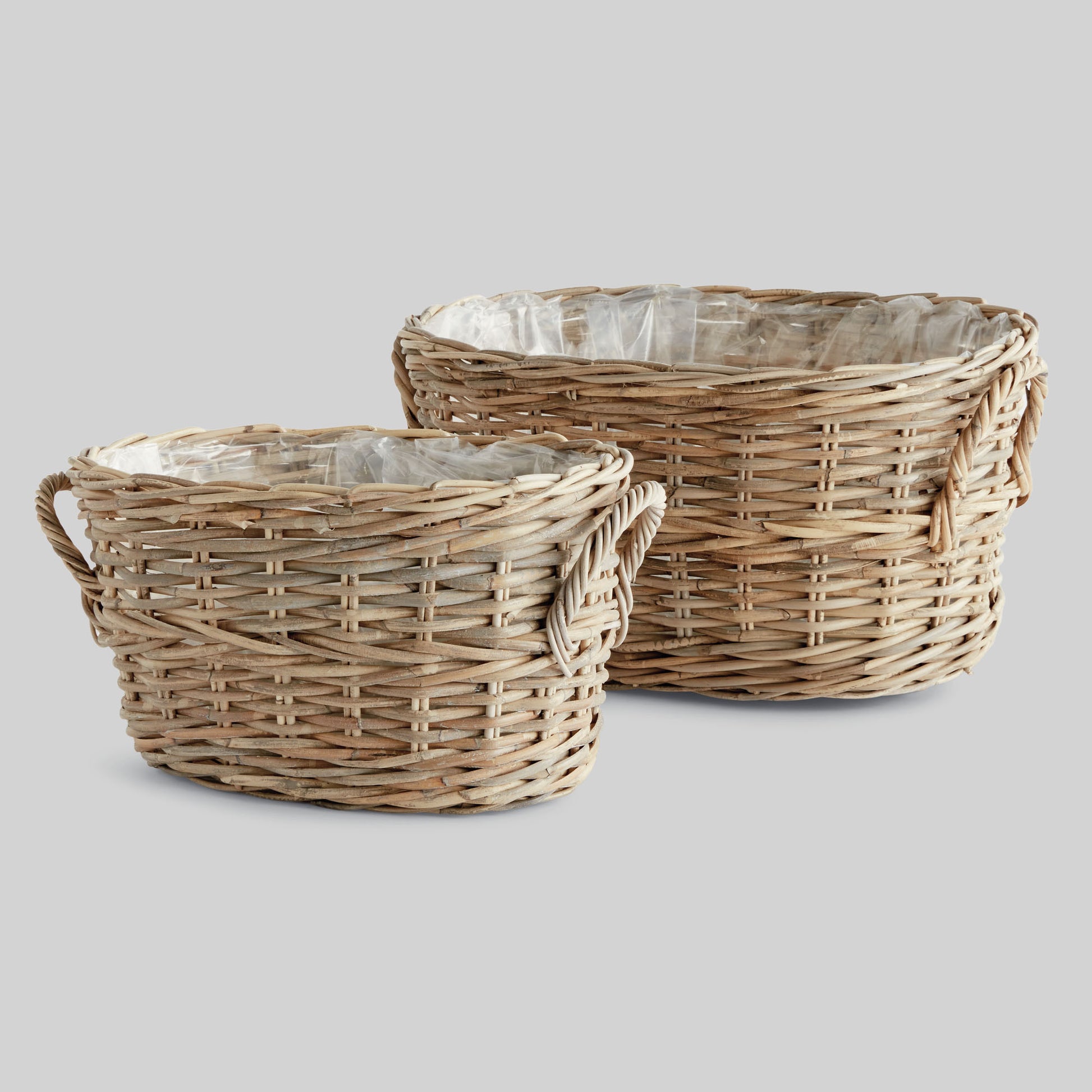 woven rattan planter woven rattan oval planter baskets (set of 2)
