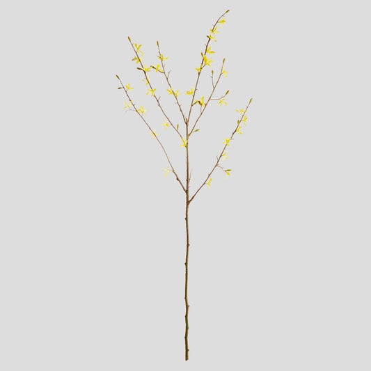 Yellow faux forsythia stems (set of 6) - stylish home accent (Image1).