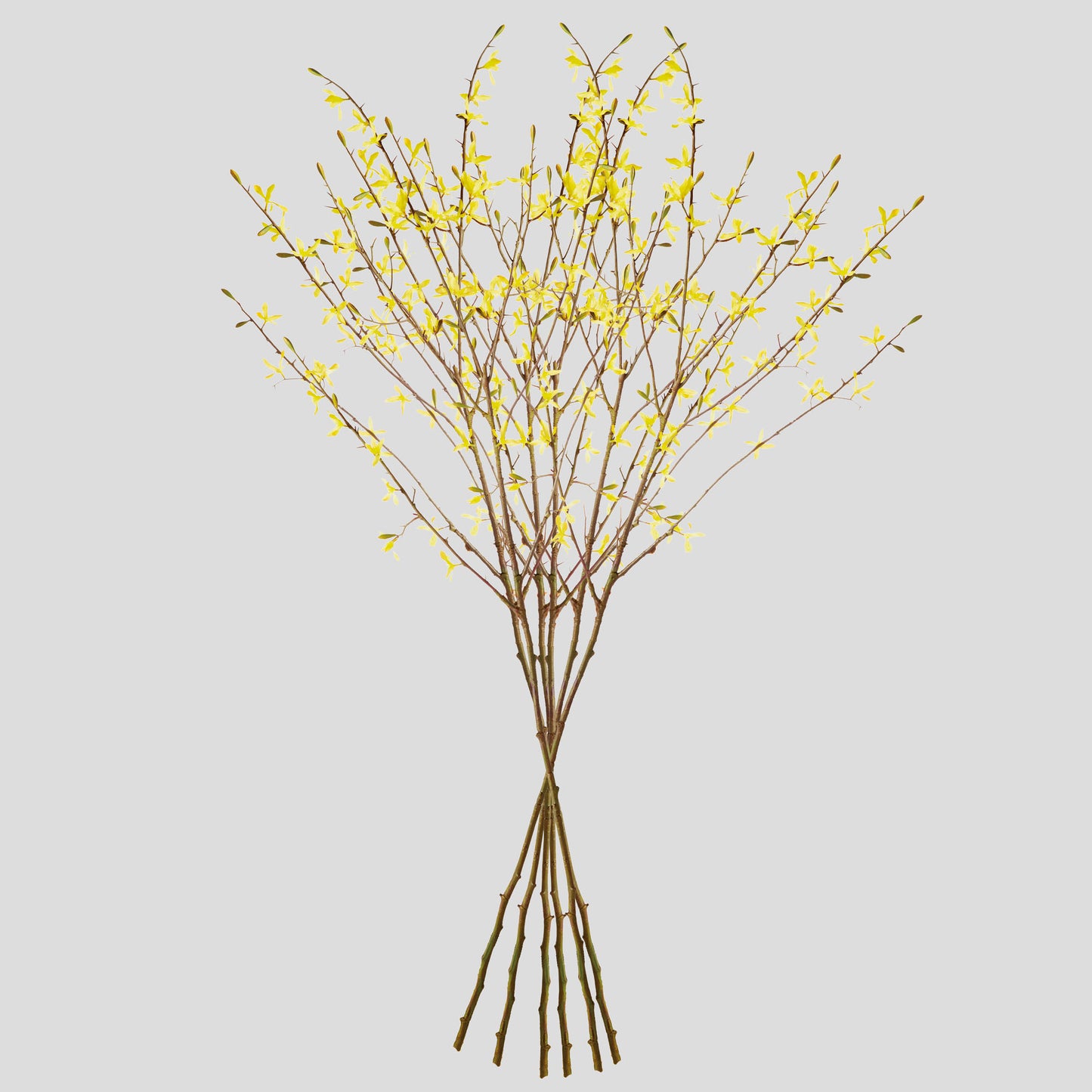 Yellow faux forsythia stems (set of 6) - stylish home accent (Image2).