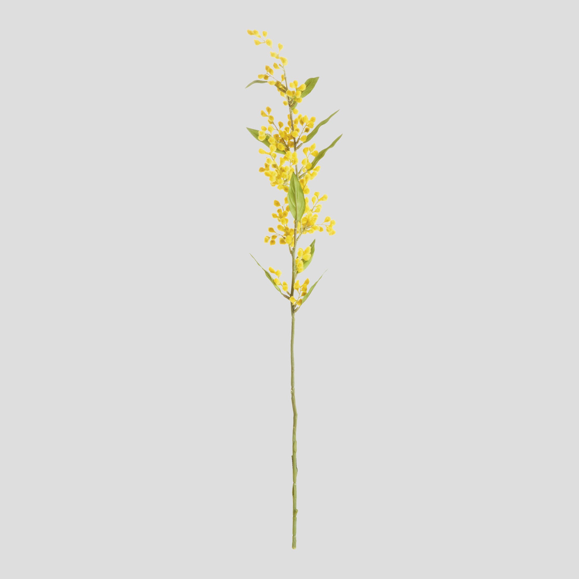 Yellow faux mimosa stems (set of 6) - stylish home accent (Image1).