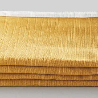 Yellow honey with white border cotton dinner napkins (set of 4) - stylish home accent (Image2).