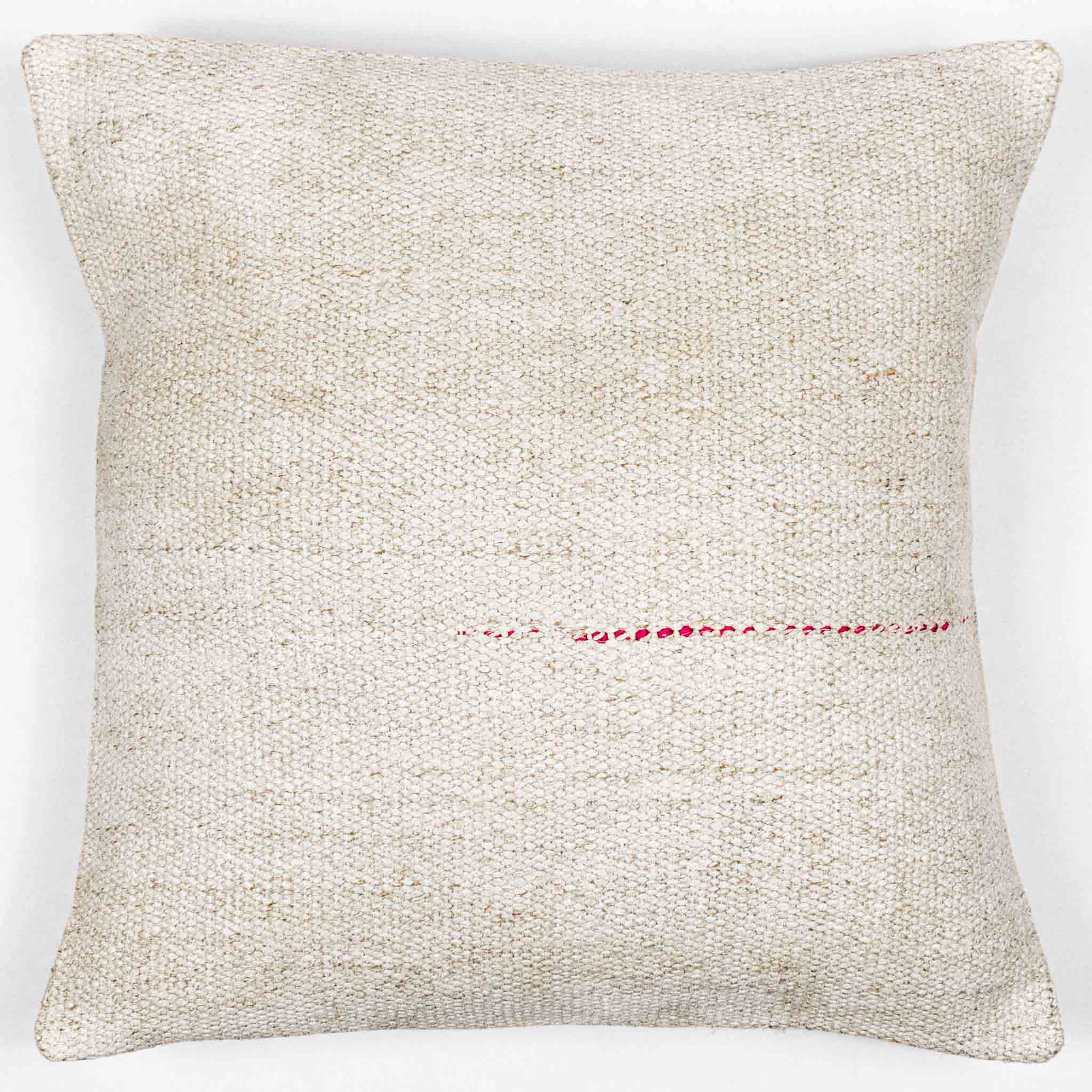 White Turkish Striped kilim store Hemp Pillow - coforful stripes on Turkish Hemp Kilim Cushion