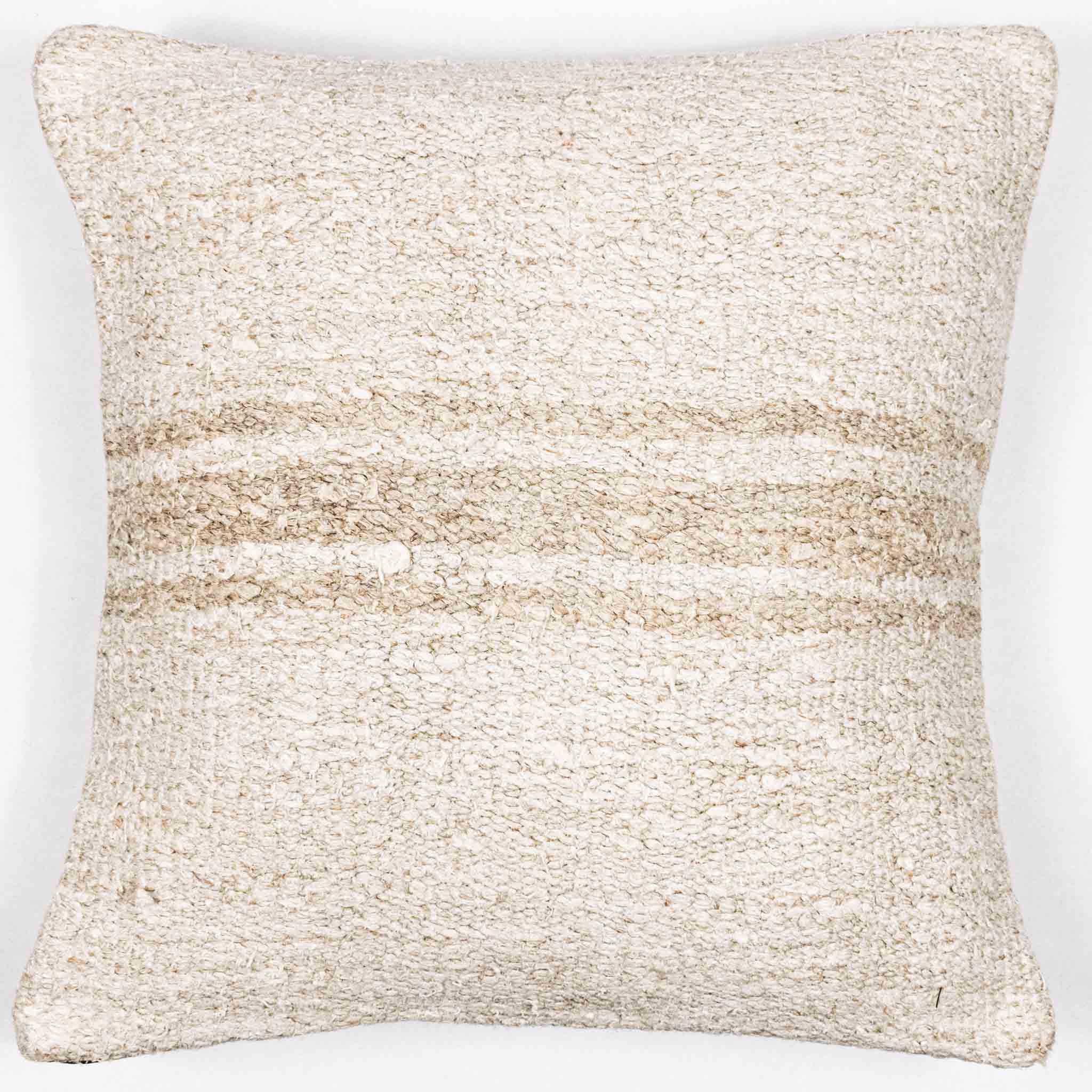 White Turkish Striped kilim Hemp Pillow - popular coforful stripes on Turkish Hemp Kilim Cushion