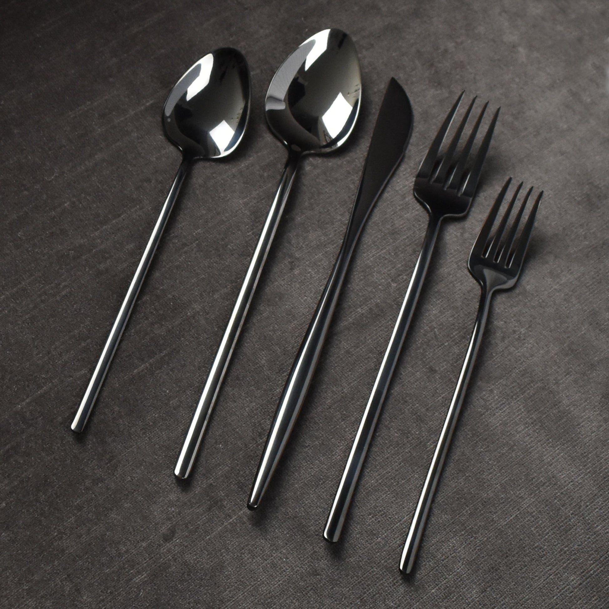 hartwell flatware set in polished black (set of 5)