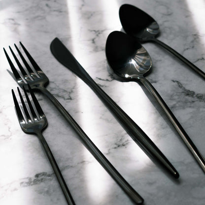 hartwell flatware set in polished black (set of 5)